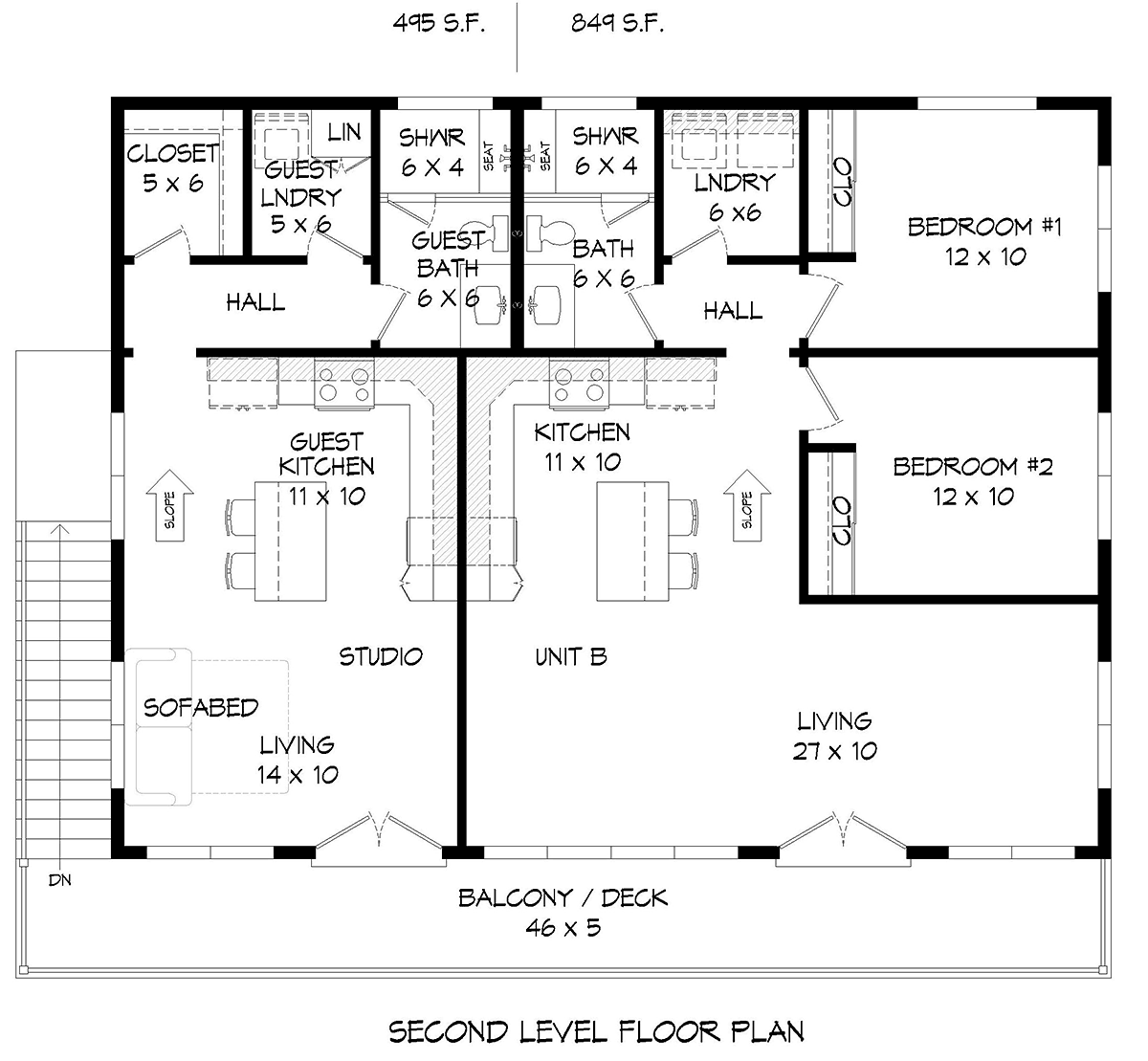 Contemporary Modern Level Two of Plan 52156