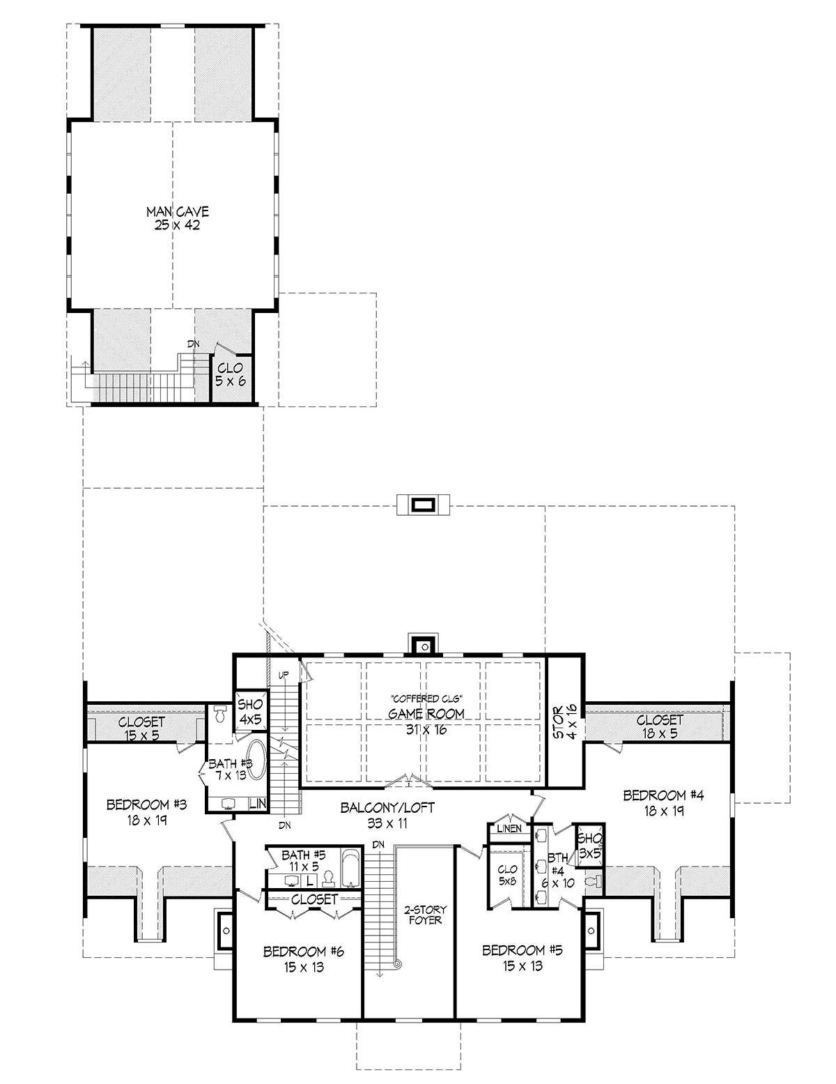 Colonial Cottage Country Southern Level Two of Plan 52159