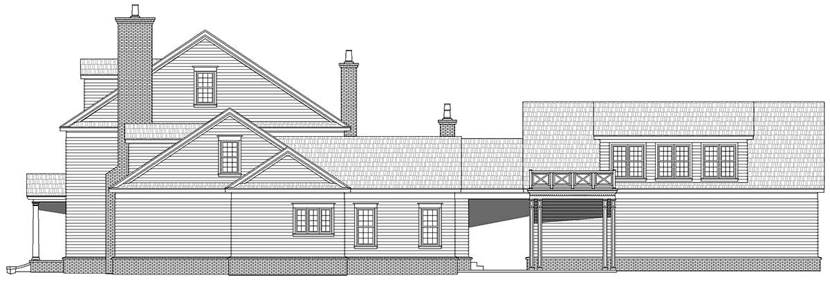 Colonial, Cottage, Country, Southern Plan with 7200 Sq. Ft., 6 Bedrooms, 6 Bathrooms, 3 Car Garage Picture 2