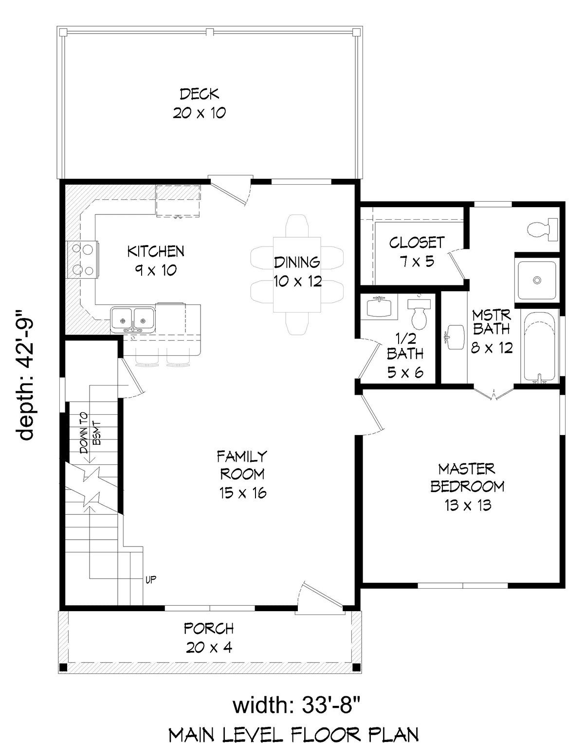 Farmhouse Traditional Level One of Plan 52168