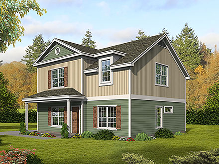 Farmhouse Traditional Elevation of Plan 52168