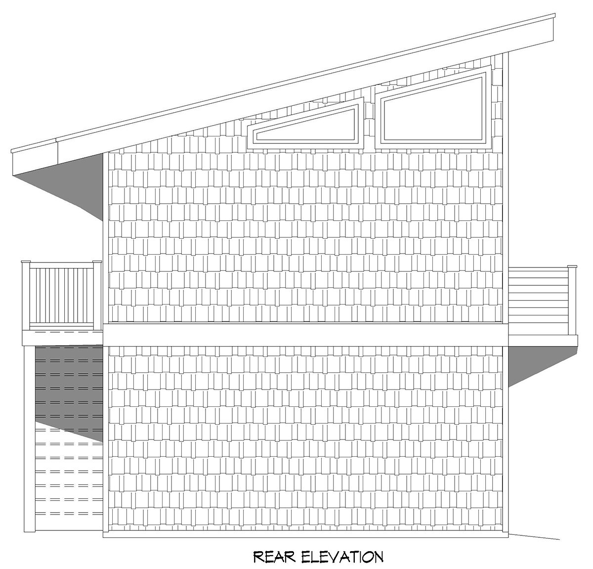 Contemporary Rear Elevation of Plan 52169