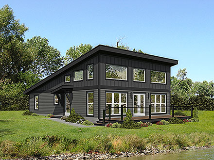 Coastal Contemporary Modern Elevation of Plan 52171