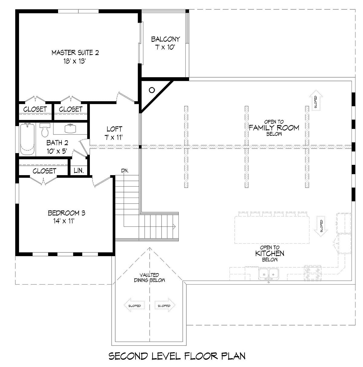 Country Farmhouse Ranch Traditional Level Two of Plan 52172
