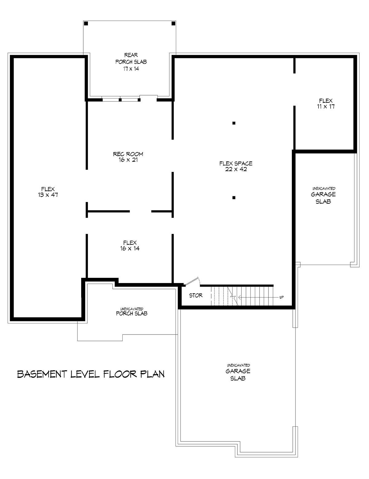 Country Craftsman Traditional Lower Level of Plan 52175