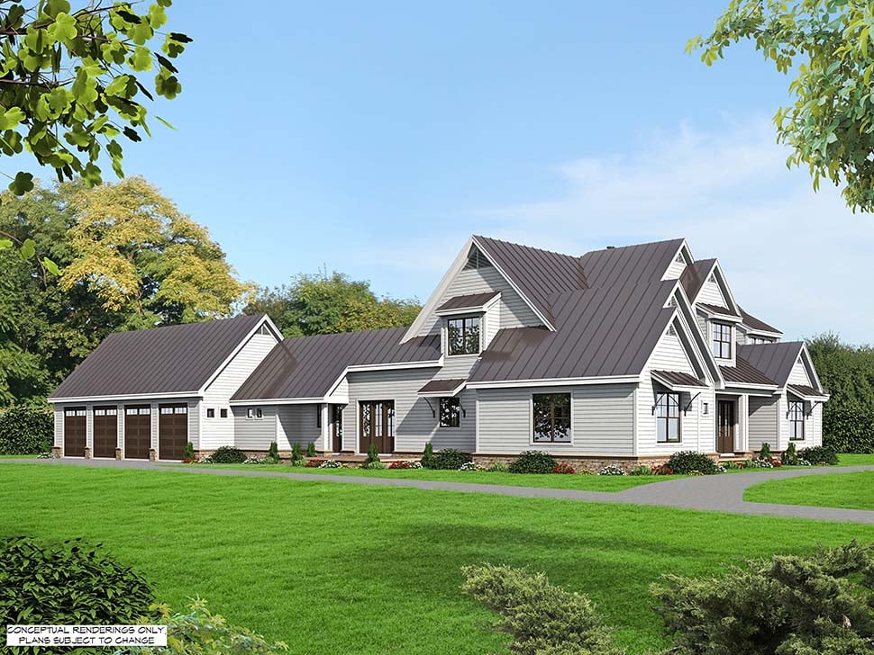 Country, Farmhouse, Traditional Plan with 5400 Sq. Ft., 6 Bedrooms, 5 Bathrooms, 4 Car Garage Picture 5