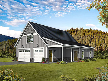 Bungalow Country Craftsman Traditional Elevation of Plan 52186