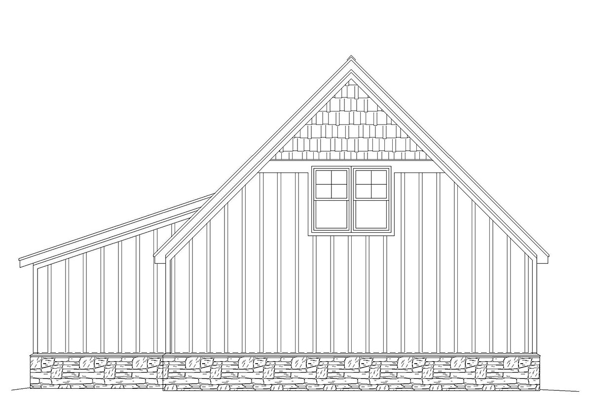 Bungalow Country Craftsman Traditional Rear Elevation of Plan 52186