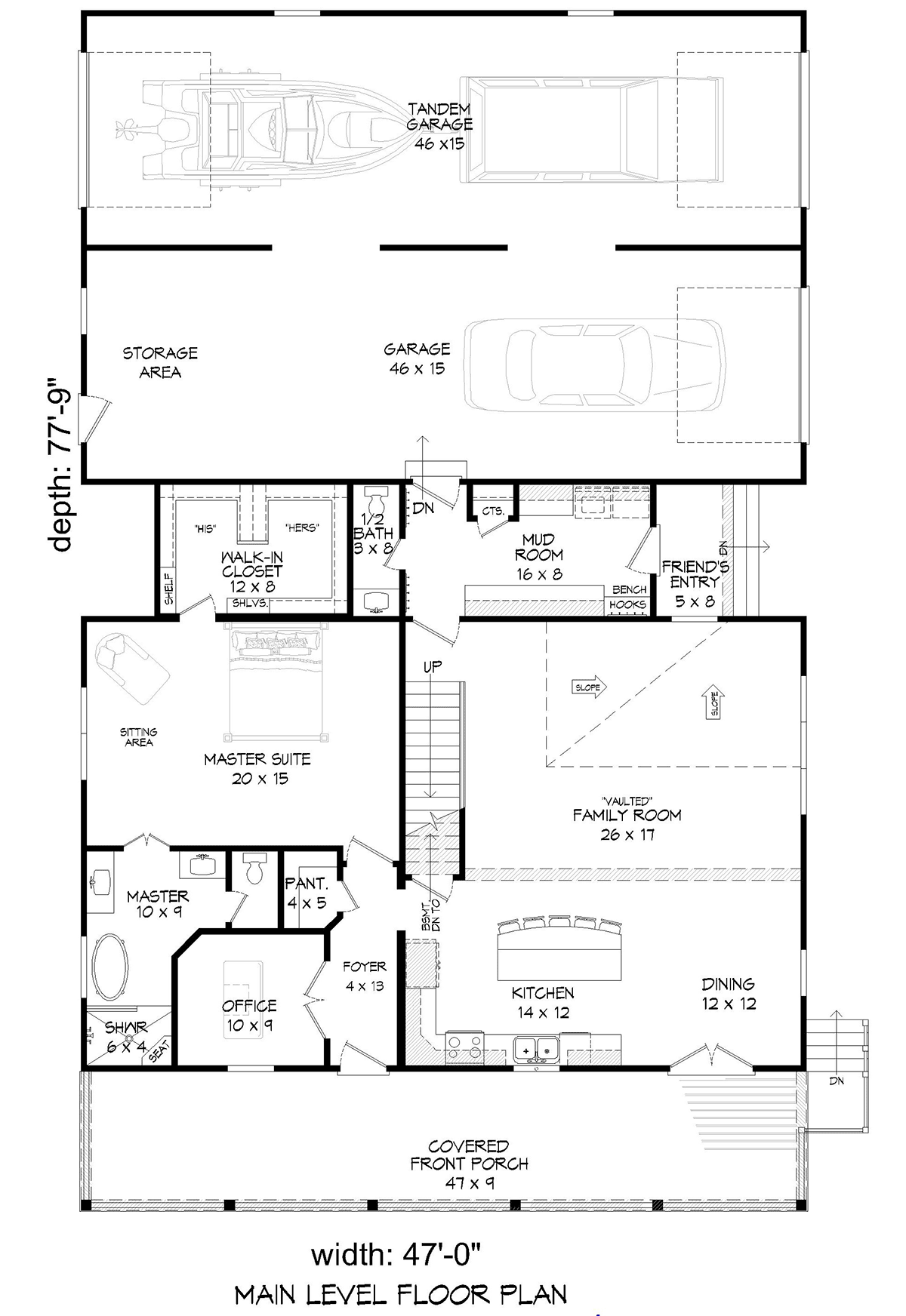 Country Farmhouse Level One of Plan 52189