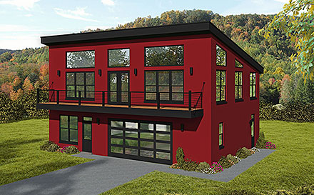 Contemporary Modern Elevation of Plan 52192