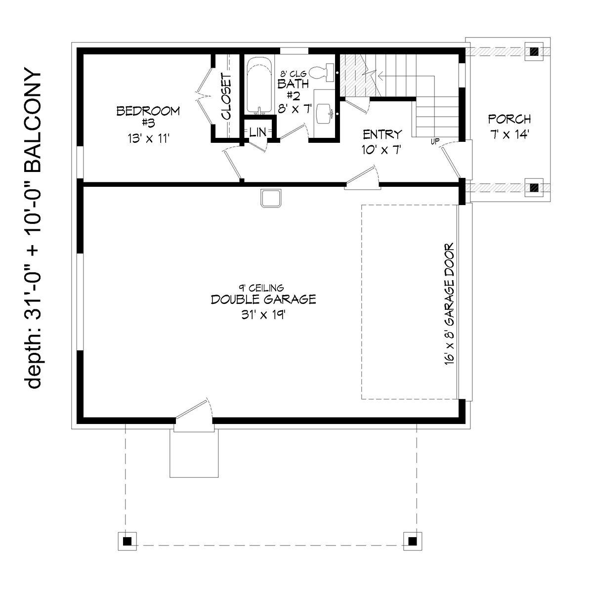 Coastal, Contemporary, Modern House Plan 52194 with 3 Beds, 2 Baths, 2 Car Garage Level One