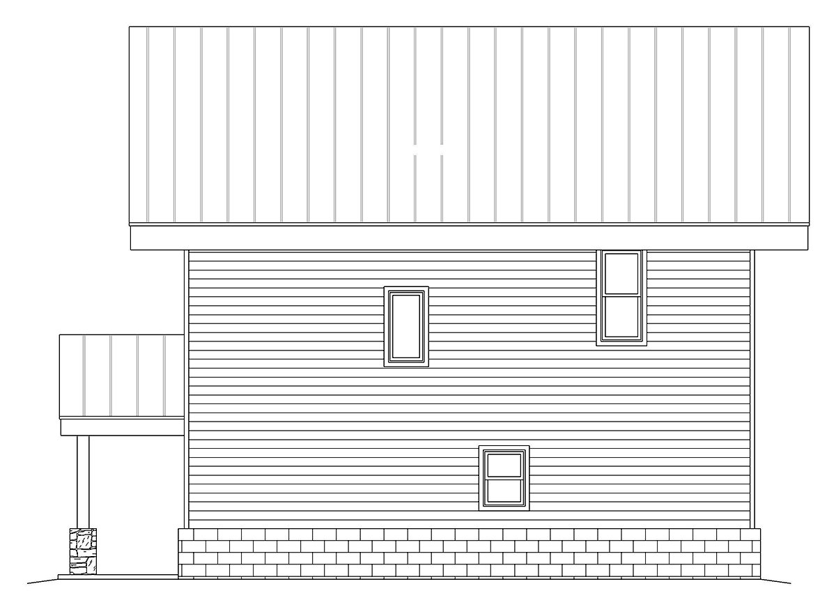 Coastal Contemporary Modern Rear Elevation of Plan 52194