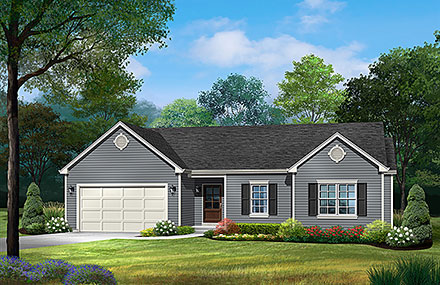 Ranch Traditional Elevation of Plan 52213