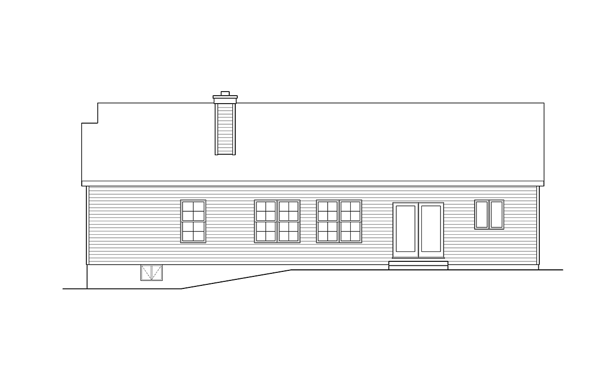 Ranch Traditional Rear Elevation of Plan 52213