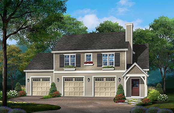 Garage-Living Plan 52216