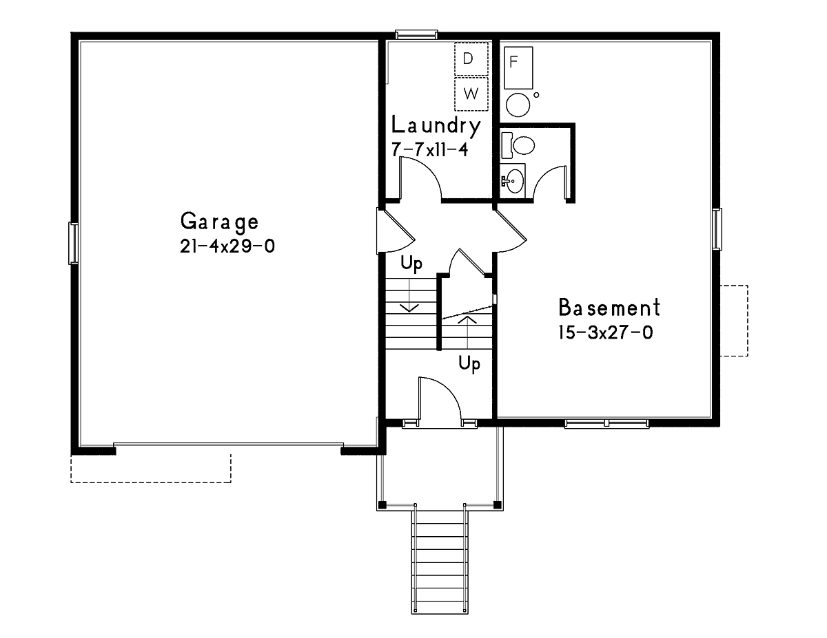 Ranch Traditional Lower Level of Plan 52217