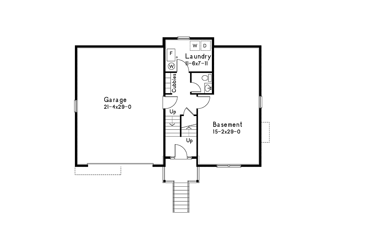 Ranch Traditional Lower Level of Plan 52218