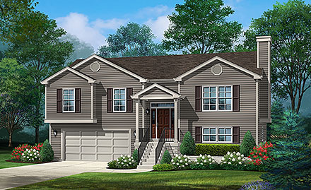 Ranch Traditional Elevation of Plan 52218