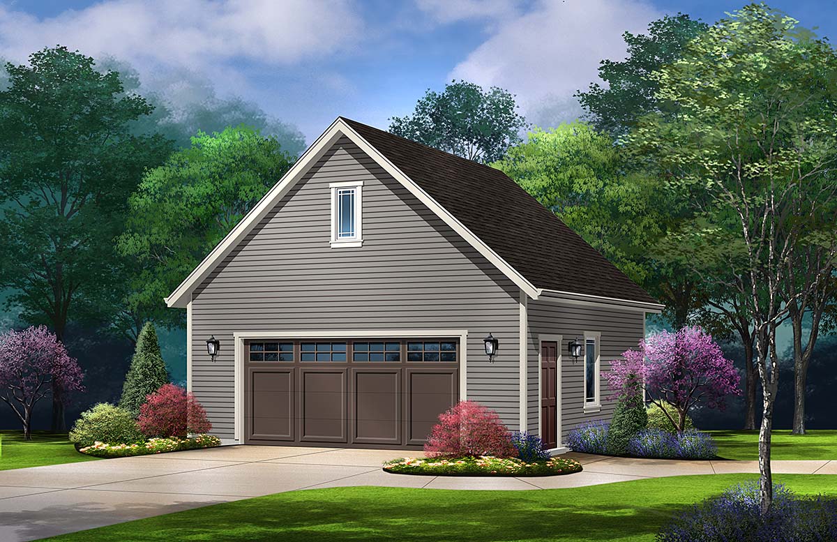 Plan 52225 | Traditional Style 2 Car Garage