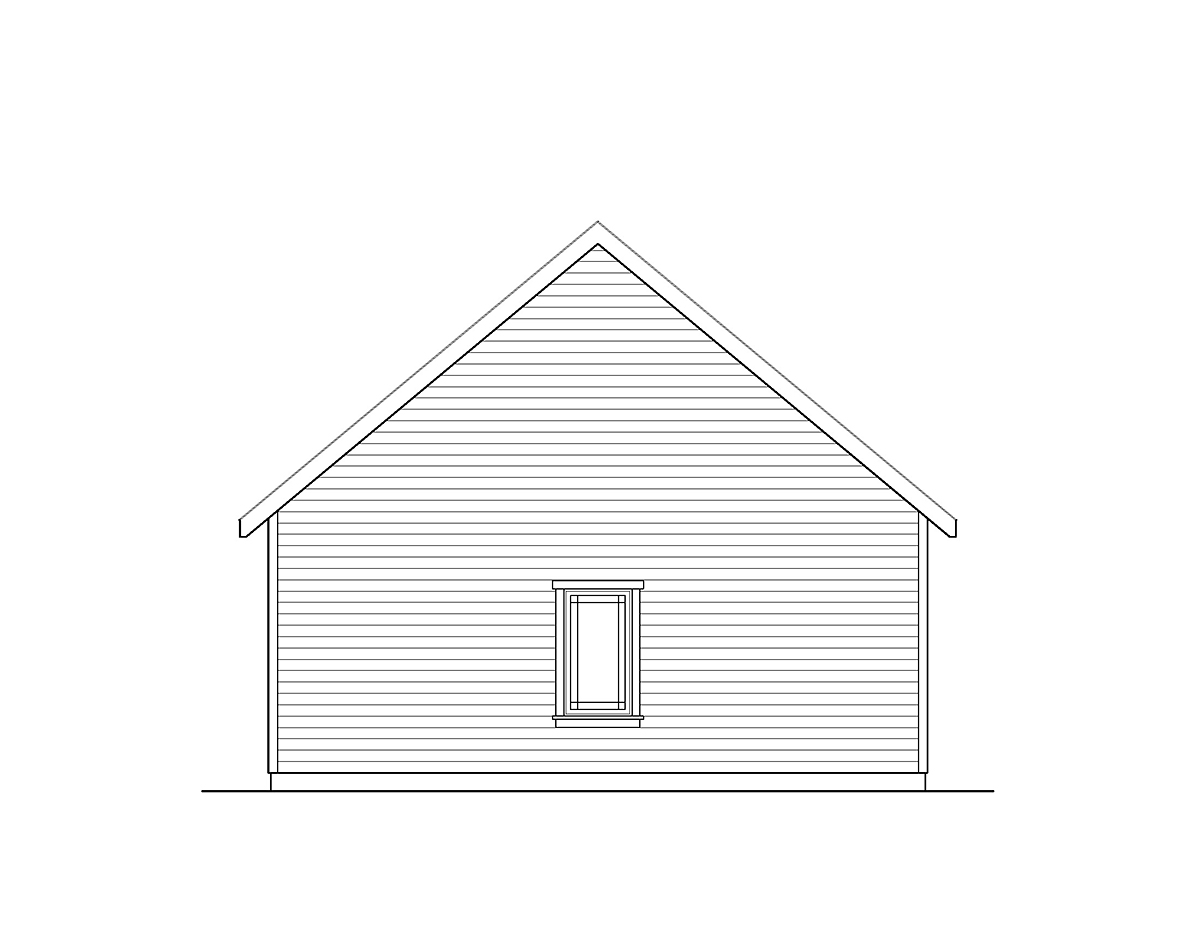 Traditional Rear Elevation of Plan 52225