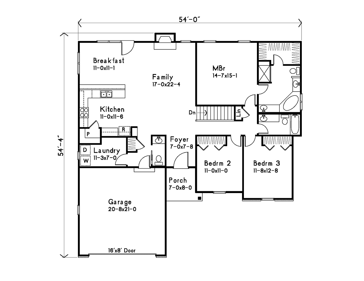 Ranch Level One of Plan 52228