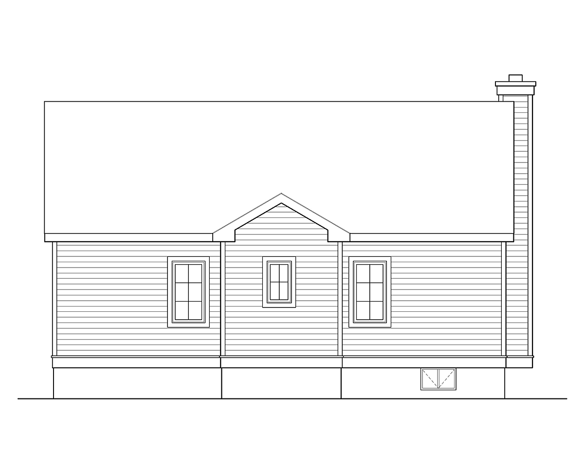 Cottage Ranch Rear Elevation of Plan 52229