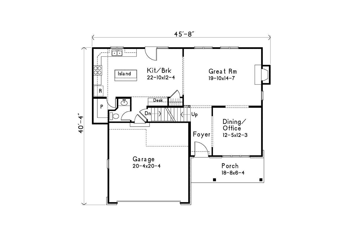 Craftsman Traditional Level One of Plan 52232