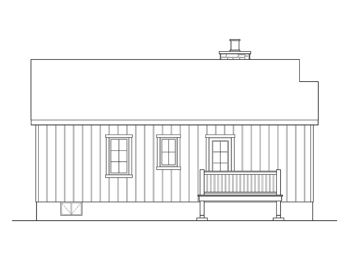 Cottage Country Rear Elevation of Plan 52233