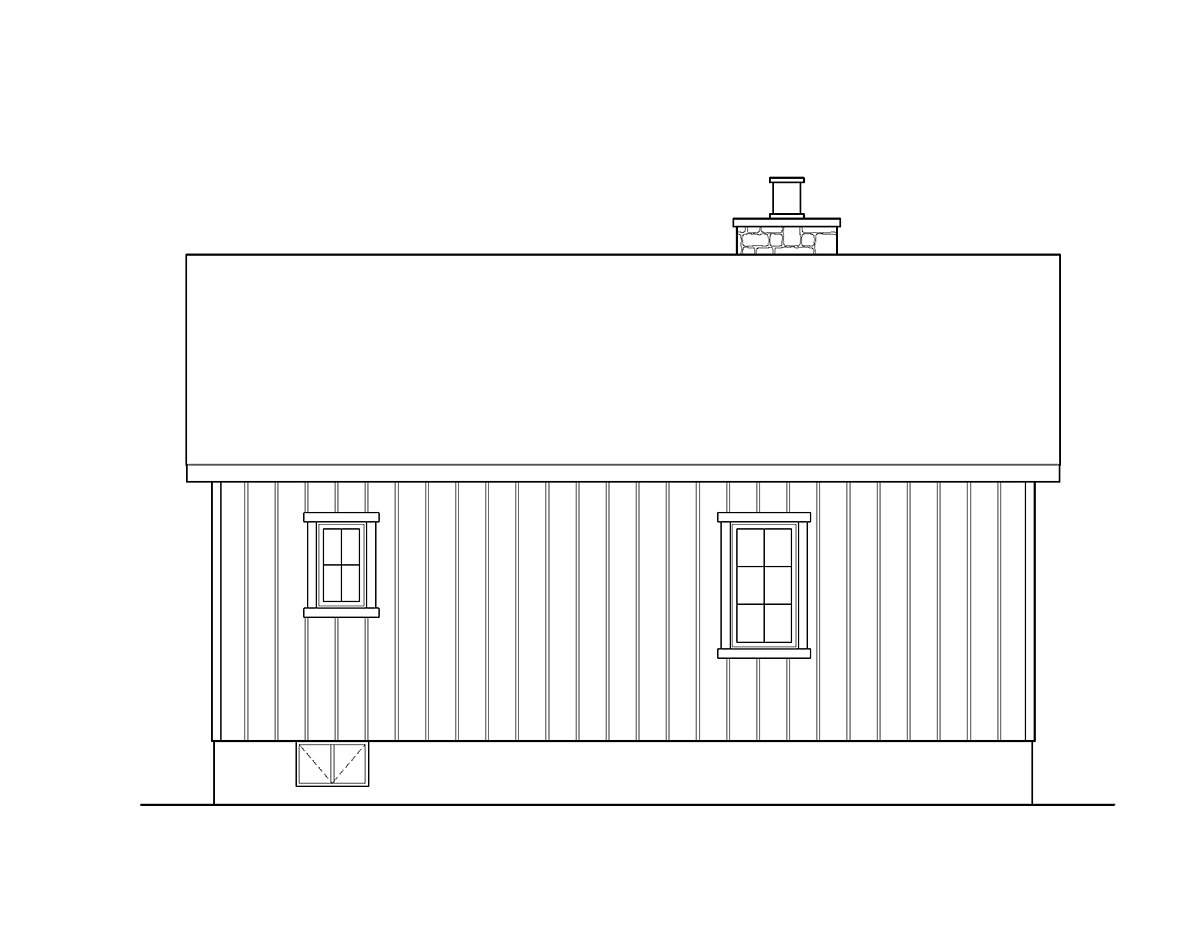 Cabin Cottage Traditional Rear Elevation of Plan 52234