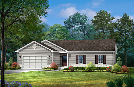 Ranch Traditional Elevation of Plan 52235