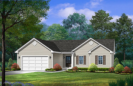 Country Ranch Traditional Elevation of Plan 52236