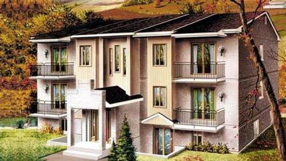 Multi-Family Plan 52426 Elevation