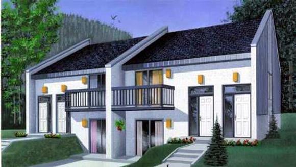 Multi-Family Plan 52446 Elevation