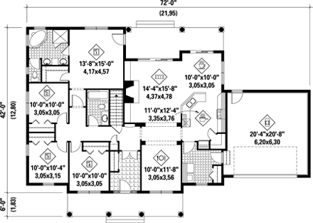 House Plan 52535 First Level Plan