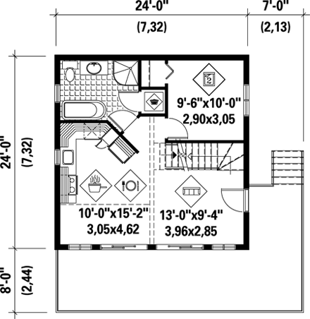 House Plan 52812 First Level Plan