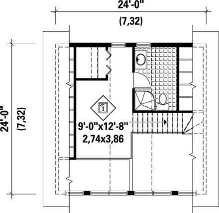 House Plan 52812 Second Level Plan