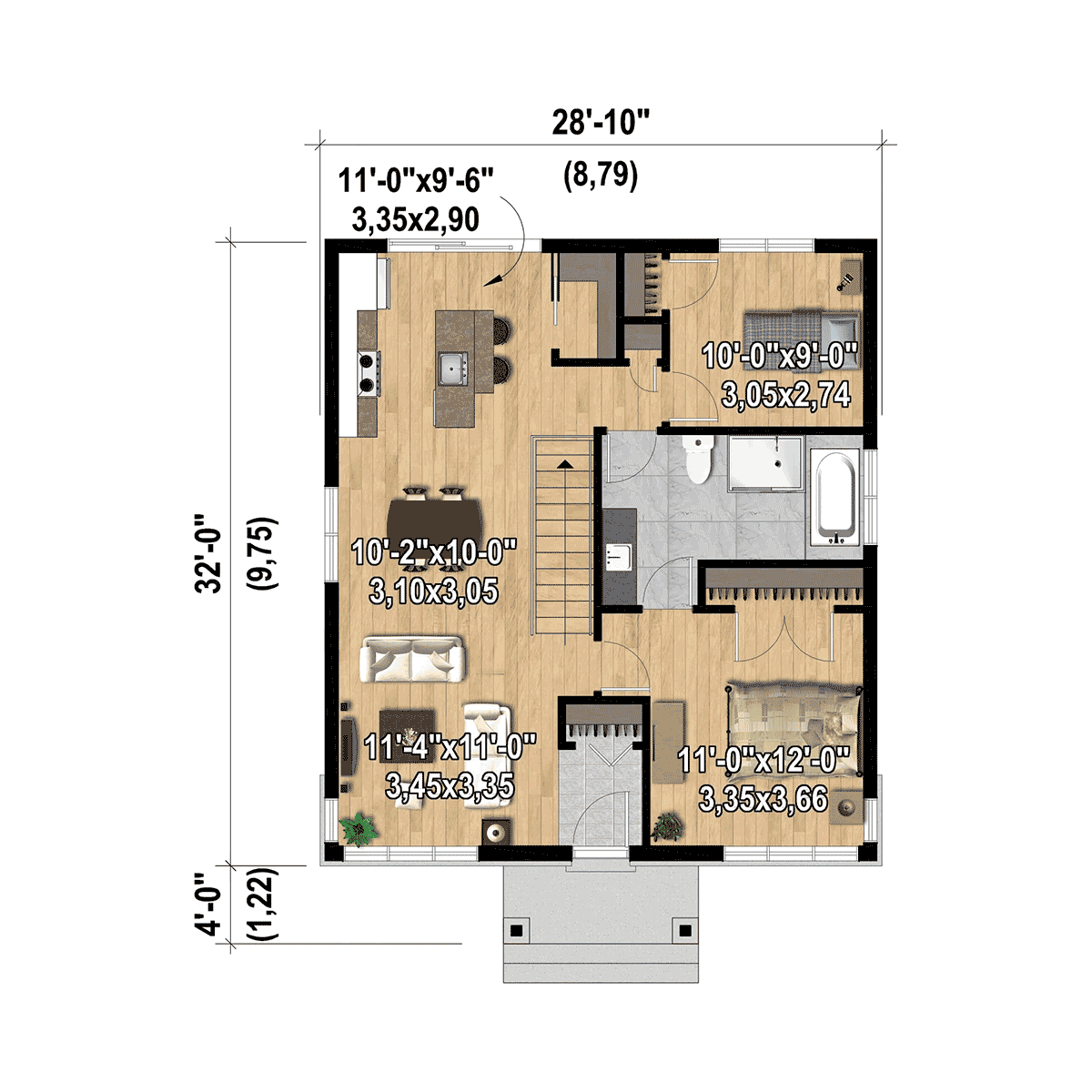 Bungalow Cottage Craftsman Farmhouse Level One of Plan 52827