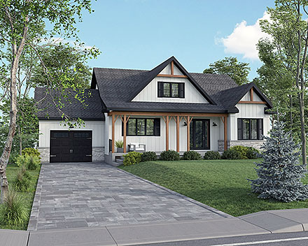 Bungalow Craftsman Farmhouse Traditional Elevation of Plan 52828