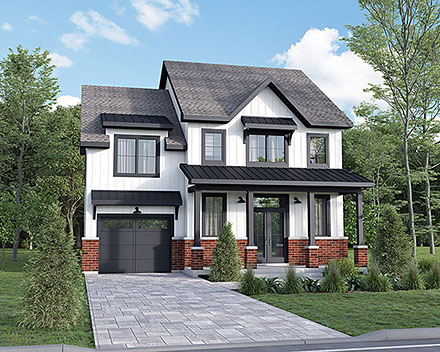 Cottage Farmhouse Traditional Elevation of Plan 52829