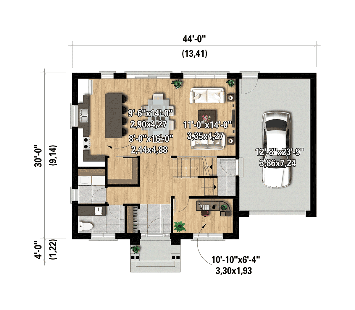 Country Farmhouse Traditional Level One of Plan 52830