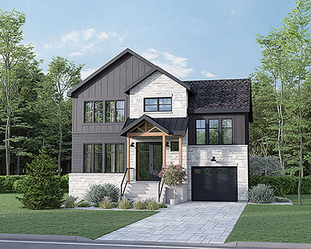 Contemporary Farmhouse Elevation of Plan 52832