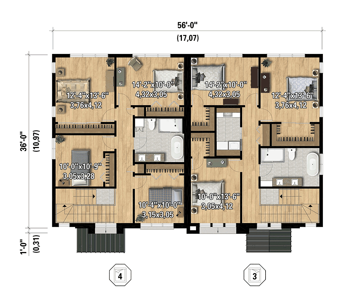 Contemporary Craftsman Farmhouse Level Two of Plan 52833