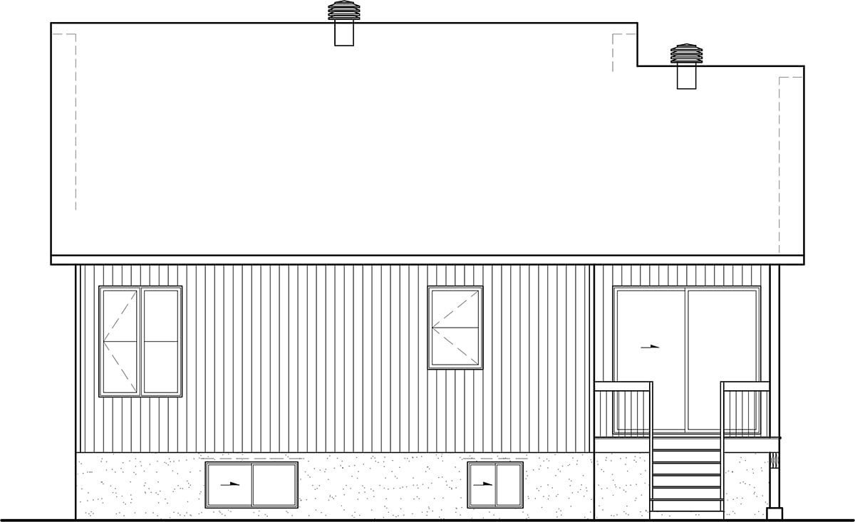 Farmhouse Rear Elevation of Plan 52834