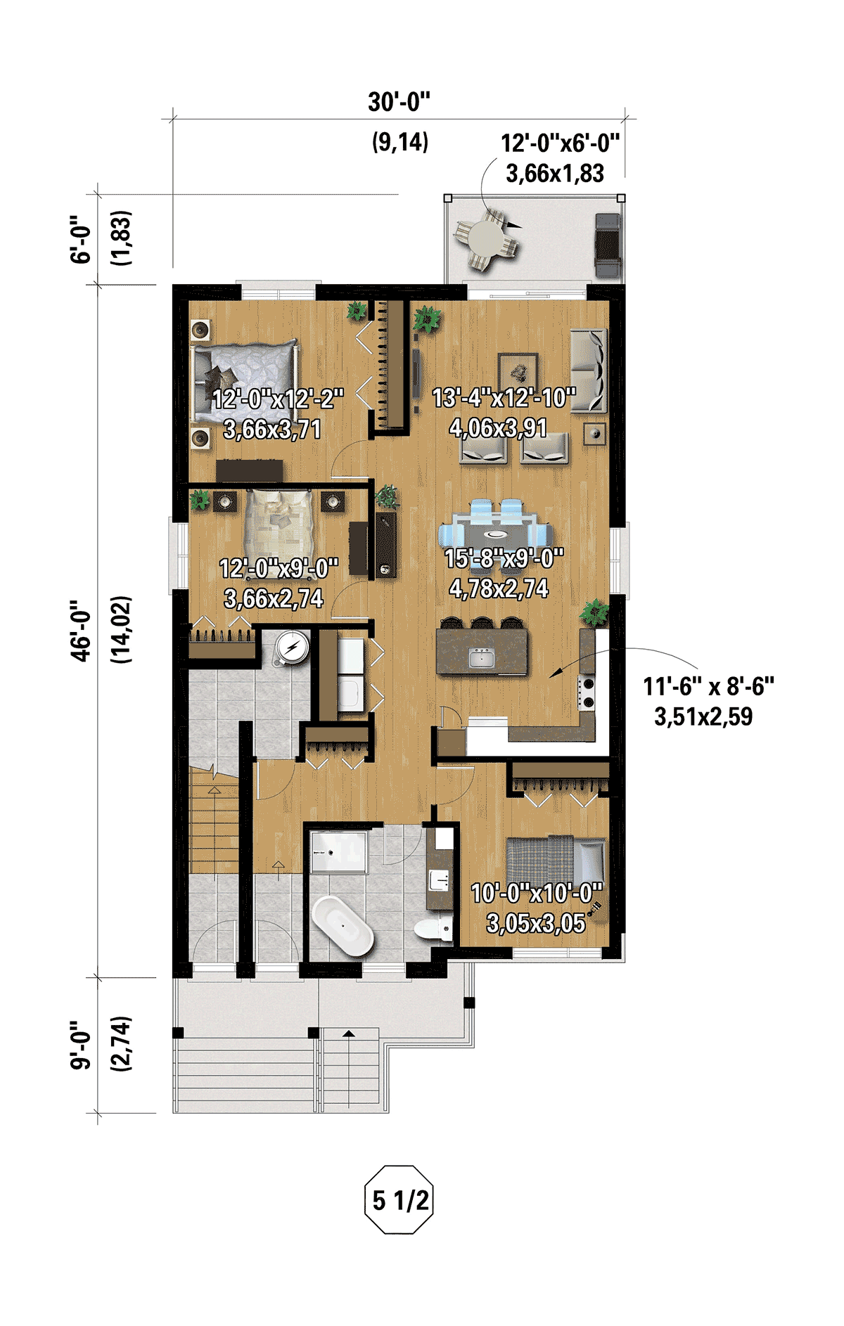 Contemporary Modern Level One of Plan 52841