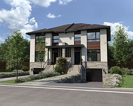 Contemporary Modern Elevation of Plan 52872