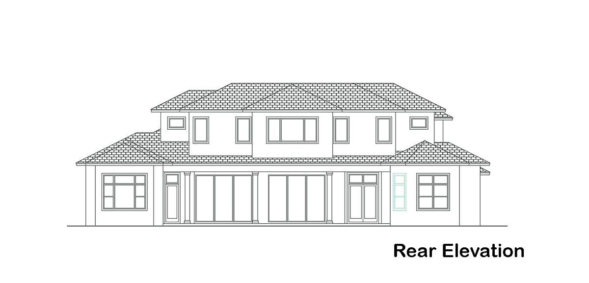 Coastal Rear Elevation of Plan 52904