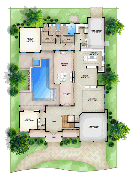 House Plan 52905 First Level Plan