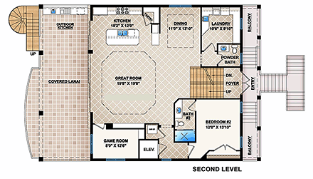 House Plan 52906 First Level Plan