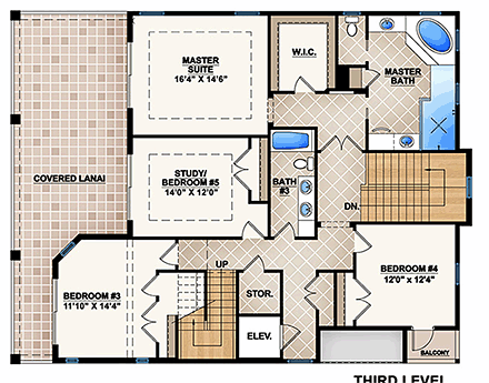 House Plan 52906 Second Level Plan