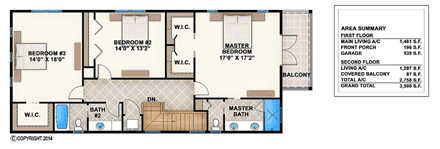 House Plan 52908 Second Level Plan